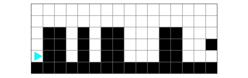 A similar world to before, but the size of the world and the spacing of the rectangles is different